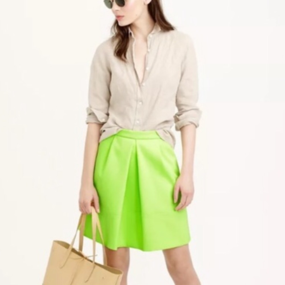 J. Crew Electric Green Skirt
